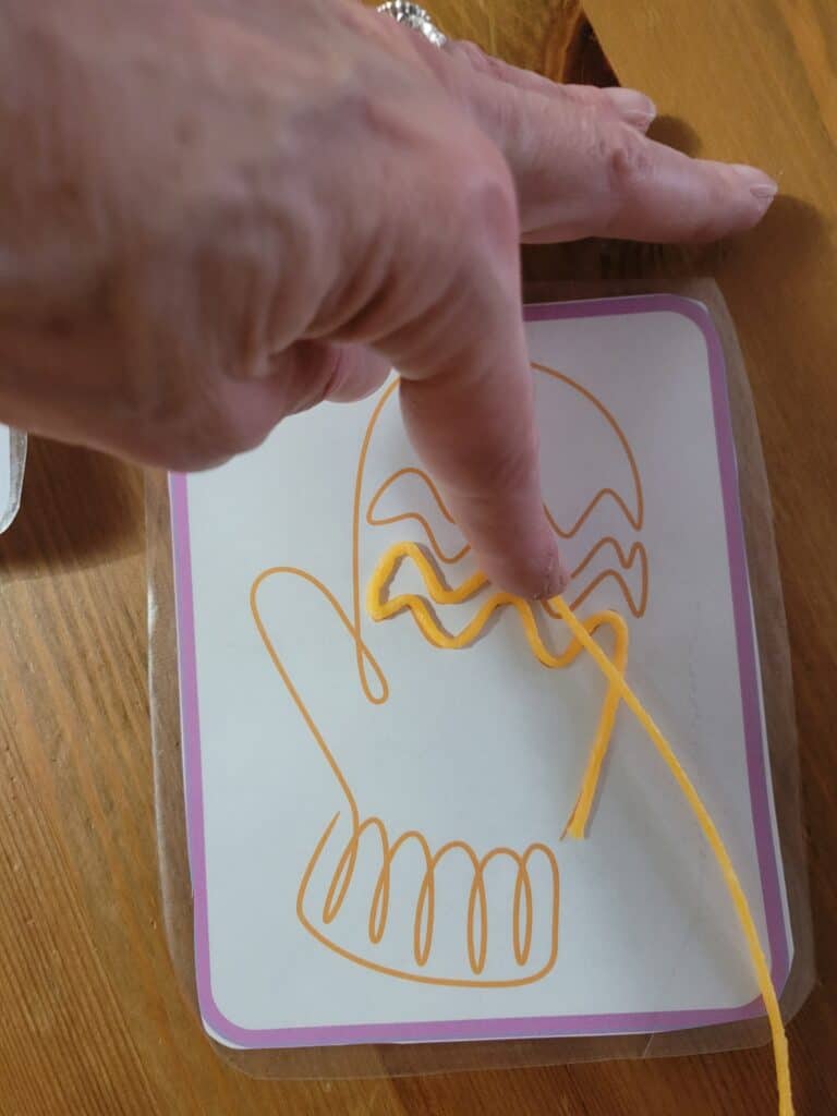 winter tracing worksheet demonstrating wax craft sticks activity