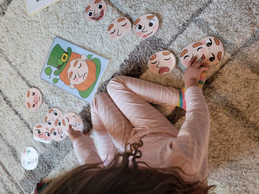 free St Patrick's Day activities with a little girl