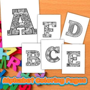 free alphabet coloring pages mandala style