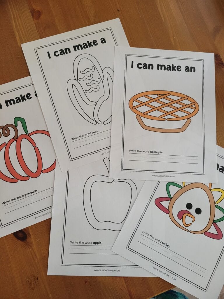 free printable thanksgiving playdough mats
