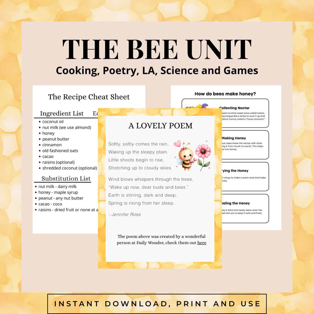 Printable Bee Unit Study for Elementary Kids Ages 8–11 - Image 2