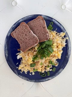 image of egg and rice with toast