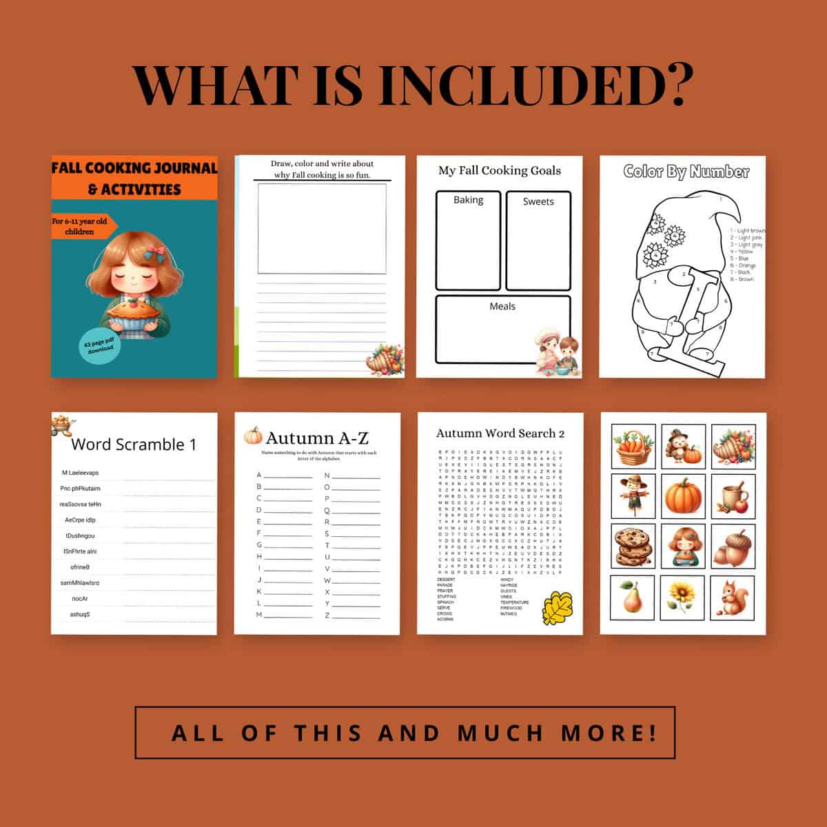 Fall Kids Cooking Journal and Activity Book - Image 3