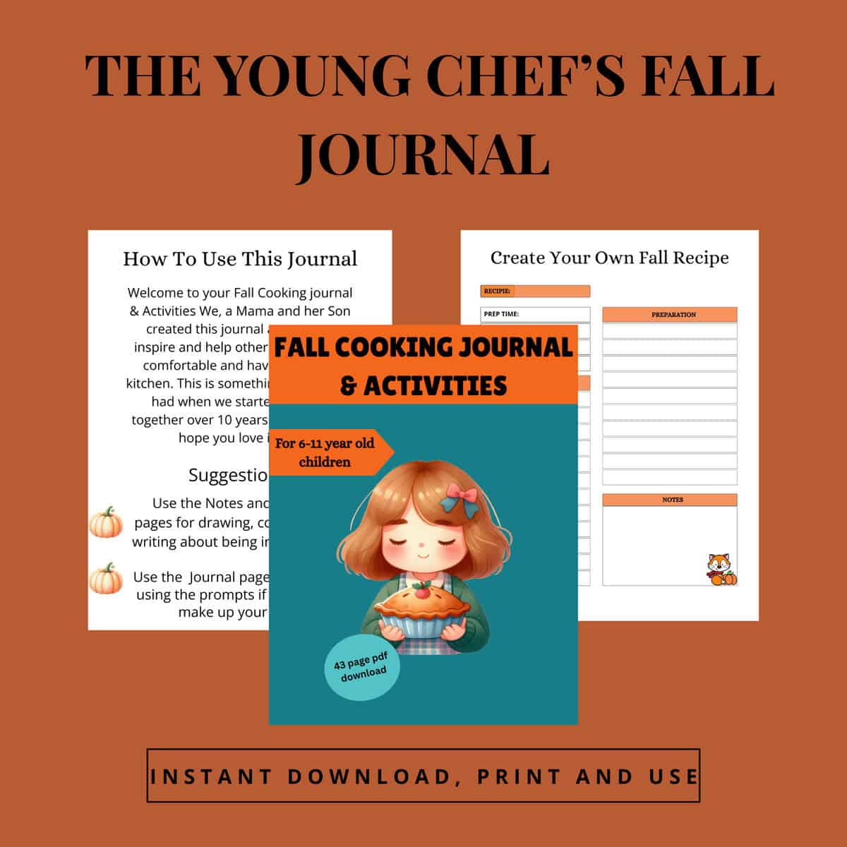 Fall Kids Cooking Journal and Activity Book - Image 2